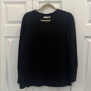 LOGO by Lori Goldstein Black Crew Neck Sweater